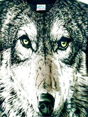 VTG John Connell Wolf T-shirt 1995-1996 Liquid Blue - Grailed